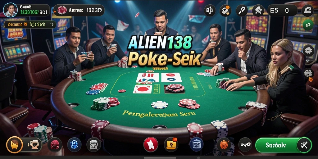 Tampilan menarik dari gameplay Poker di ALIEN138.