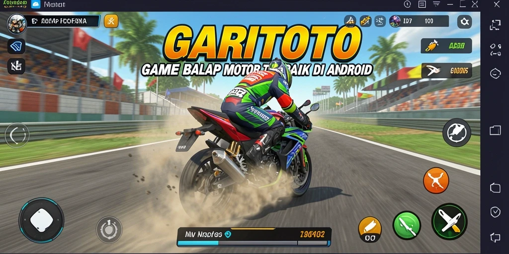 Tampilan gameplay GARITOTO yang mendebarkan saat balapan motor.