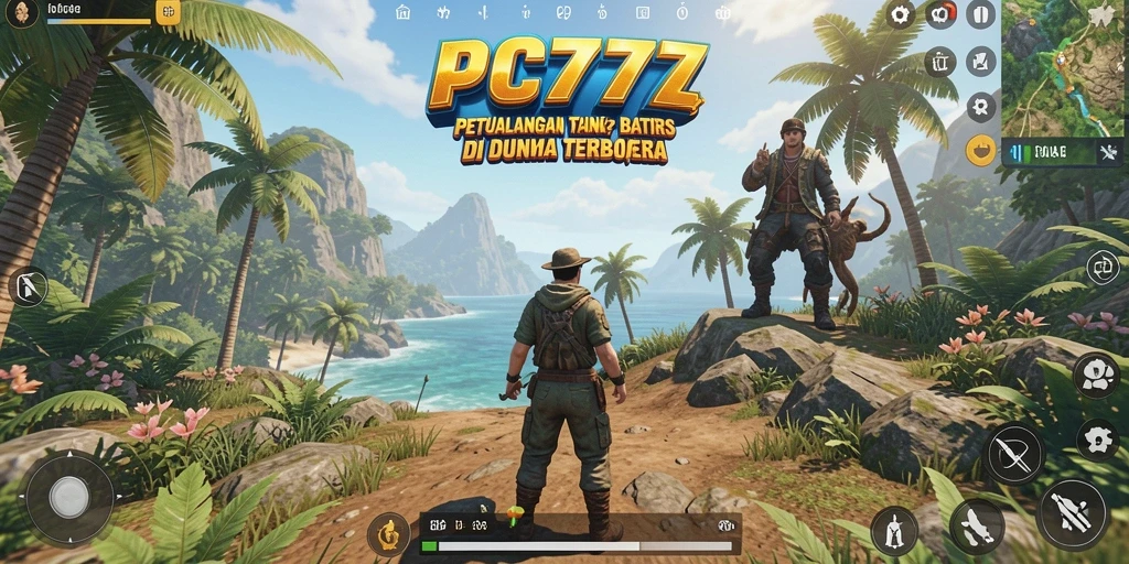 Tangkapan layar gameplay PC777 menampilkan dunia terbuka yang luas dan penuh petualangan.